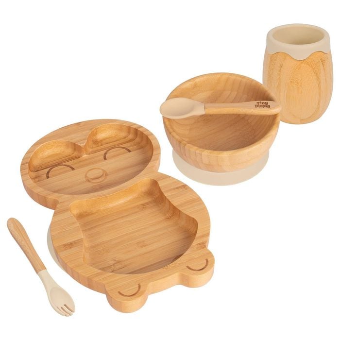 Tiny Dining 5pc Bamboo Penguin Baby Weaning Set