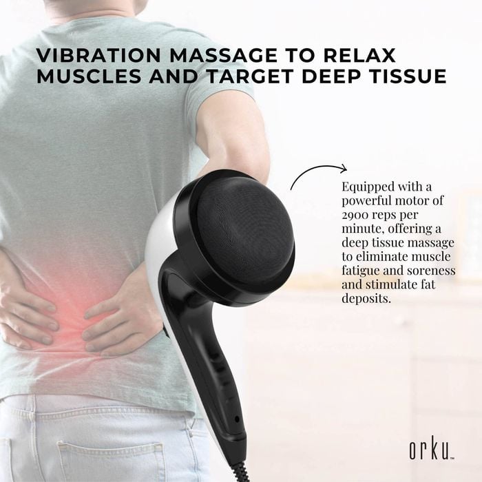 Orku Handheld Body Massager 4 Heads Adjustable Speed 28w Black - Bunnings  Australia