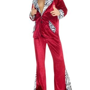 Mac Daddy Plus Size Zebra Print Burgundy Mens Pimp Costume - Xlarge
