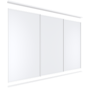 Lugna 2400 x 2701-3600mm Triple Melamine Wardrobe Sliding Door Package