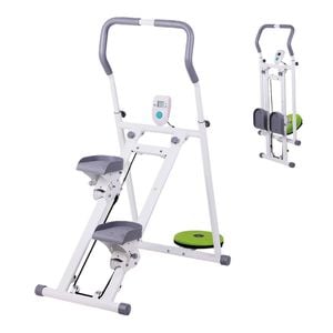 Fitness Master Foldable Stepper Machine With Twist Waist Veritcal Disc 300lbs Wh