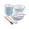 SOGA Blue Japanese Style Ceramic Dinnerware Set of 9