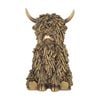 Gibson Gifts Shaggy Cow Sitting Highland Figurine Bronze Polyresin