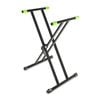 Gravity KSX2 Double Braced 90cm Keyboard Stand X-Frame Rack w/ VariFoot Black