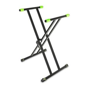 Gravity KSX2 Double Braced 90cm Keyboard Stand X-Frame Rack w/ VariFoot Black