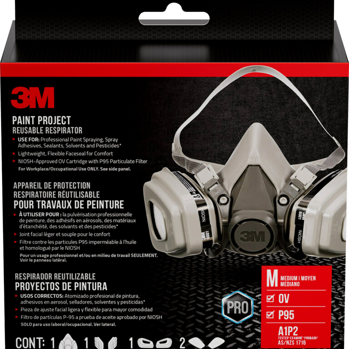 3M Medium Paint Project Reusable Half Facepiece Respirator