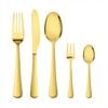 30PCS Stainless Steel Glossy Gold Tableware Cutlery Set