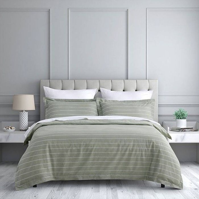 Jason Commercial Super King Studio Stripe Quilt Cover Set 270x240cm Sage