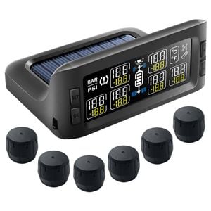 Elinz Solar Powered Tyre Pressure Monitoring System Trailer Caravan TPMS 6 External Sensors