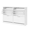 2x 2 Tier Artiss Shoe Storage Rack Cabinet White