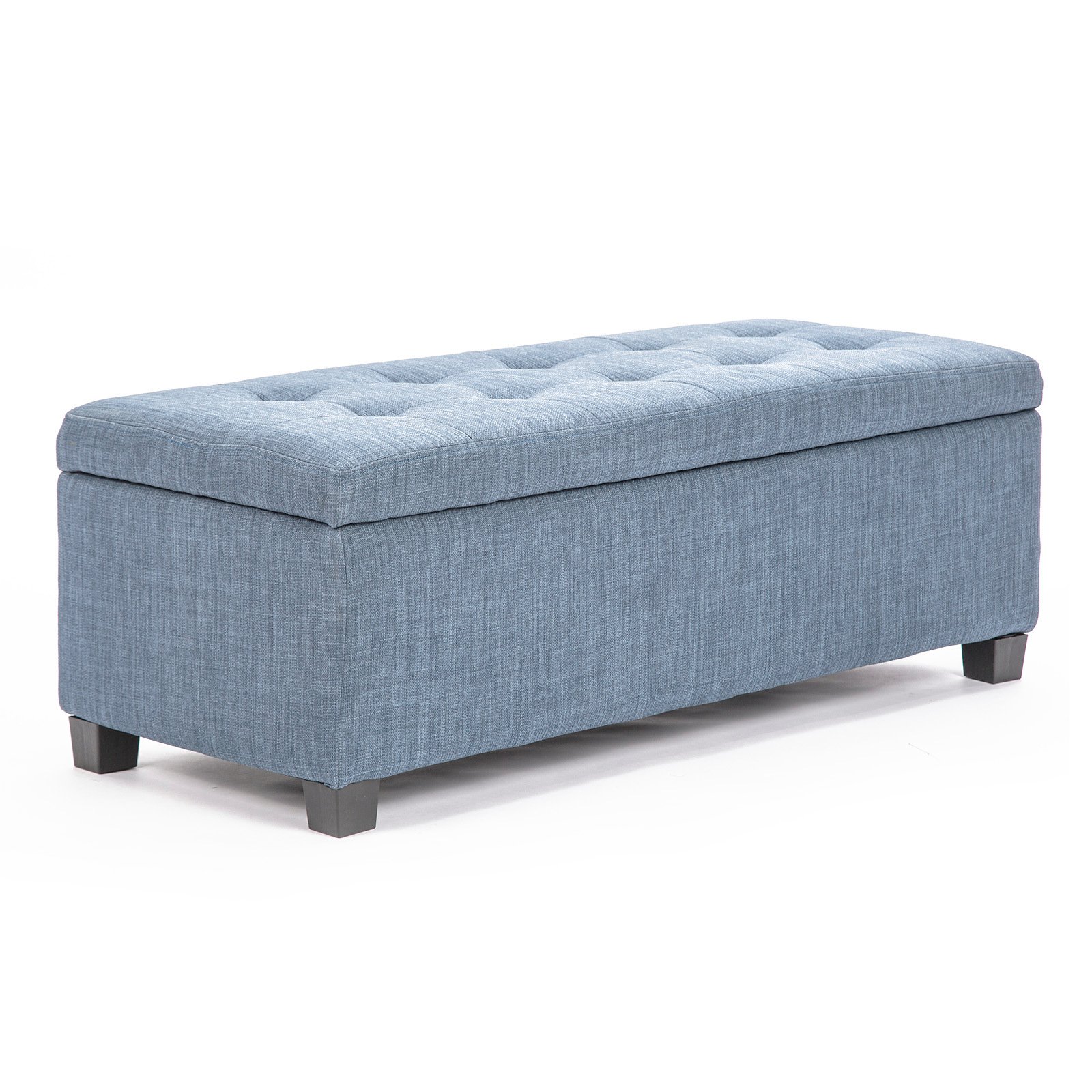 La Bella 102cm Light Grey Storage Ottoman Stool Fabric Bunnings Australia