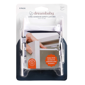 Dreambaby Child Safety Adhesive Long Safety Catches - Pack of 8