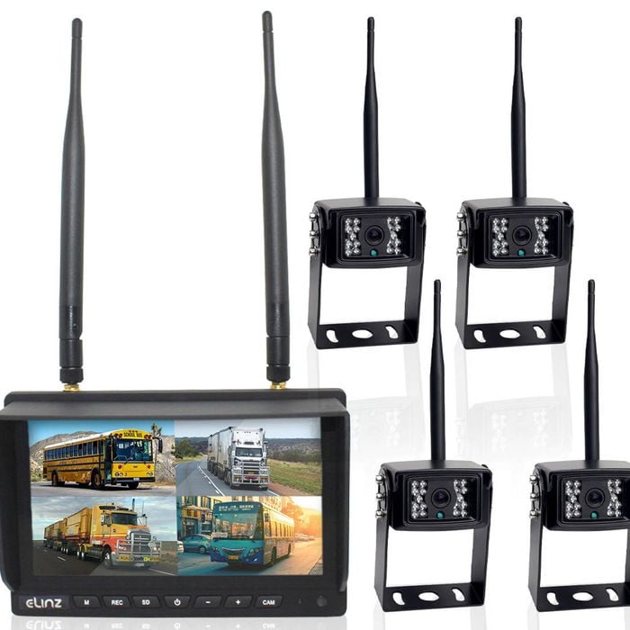 Elinz Wireless 7" Quad Monitor DVR 4x Camera Package
