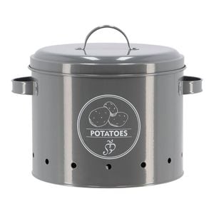Esschert Design Potato Storage Tin Carbon Steel Kitchen Organiser 28cm Grey