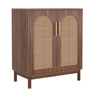 Oakory 150cm Buffet Cabinet With Rattan Doors And 4 Cabinets In Natural Finish