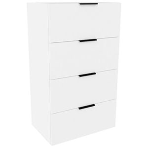 Lugna 1024 x 600 x 380mm White 4 Drawer Ready to Assemble Unit
