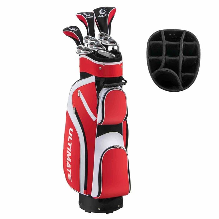 Costway Premium Ladies Golf Clubs Set Starters w/Bag 10 Pieces Alloy/Graphite Drive Red