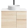 CIBO 750mm Coast Veneer Nordic Wall Hung Bathroom Vanity with White Countertop Basin