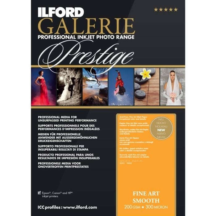 ILFORD GALERIE FINE ART SMOOTH 200GSM A4 25 SHEETS