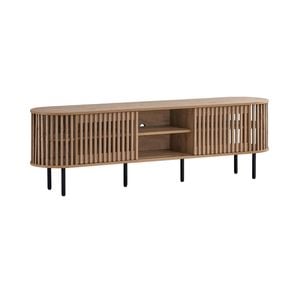 Lenora Entertainment Unit TV Cabinet 180cm 2 doors slat oak