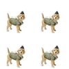 4PK Urban Christmas Puppy Dog Hanging Tree Decoration 8cm Sage/Beige