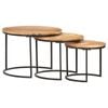 vidaXL 3x Solid Wood Acacia Nesting Tables Accent Couch Sofa Coffee Table