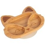 Tiny Dining Bamboo Fox Baby Feeding Plate with Suction Cup