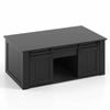 Costway Lift Top Coffee Table 120cm Farmhouse Dining Sliding Door Black