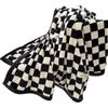 Catzon 150x200cm Throw Blanket For Couch Cozy Fleece Flannel Blanket Machine Washable-checkered