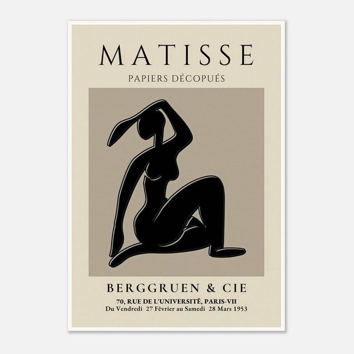 Galrie Henri Matisse Black Silhouette Art Print from Galerie Berggruen & Cie, Poster Only, A3 30 x 42cm (12 x 16inch)