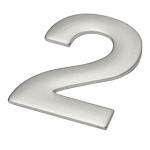 Sandleford Numeral 2 50mm Stainless Steel Self Adhesive