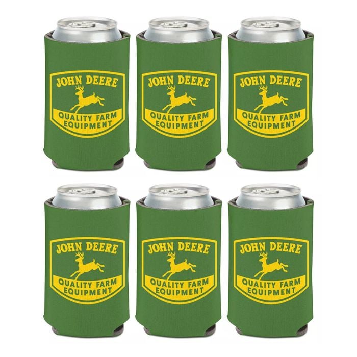 John Deere Can Cooler / Stubbie Holder 12oz Green Retro Farm Logo Set Of 6