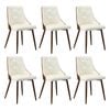 Oikiture Dining Chairs Kitchen Accent Lounge PU Leather x6 White