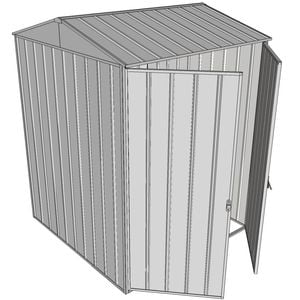 Build-a-Shed 1.5 x 1.5 x 2.3m Gable Shed with Double Hinged Side Doors - Zinc