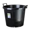 IP Plastics 30L 41cm Black Recycled Scolloped Round Pot With Handle