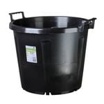 IP Plastics 30L 41cm Black Recycled Scolloped Round Pot With Handle