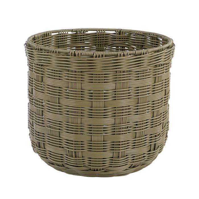 Astin Sinclair 350 x 300mm Burn Olive Poly Rattan Checked Basket Planter Large