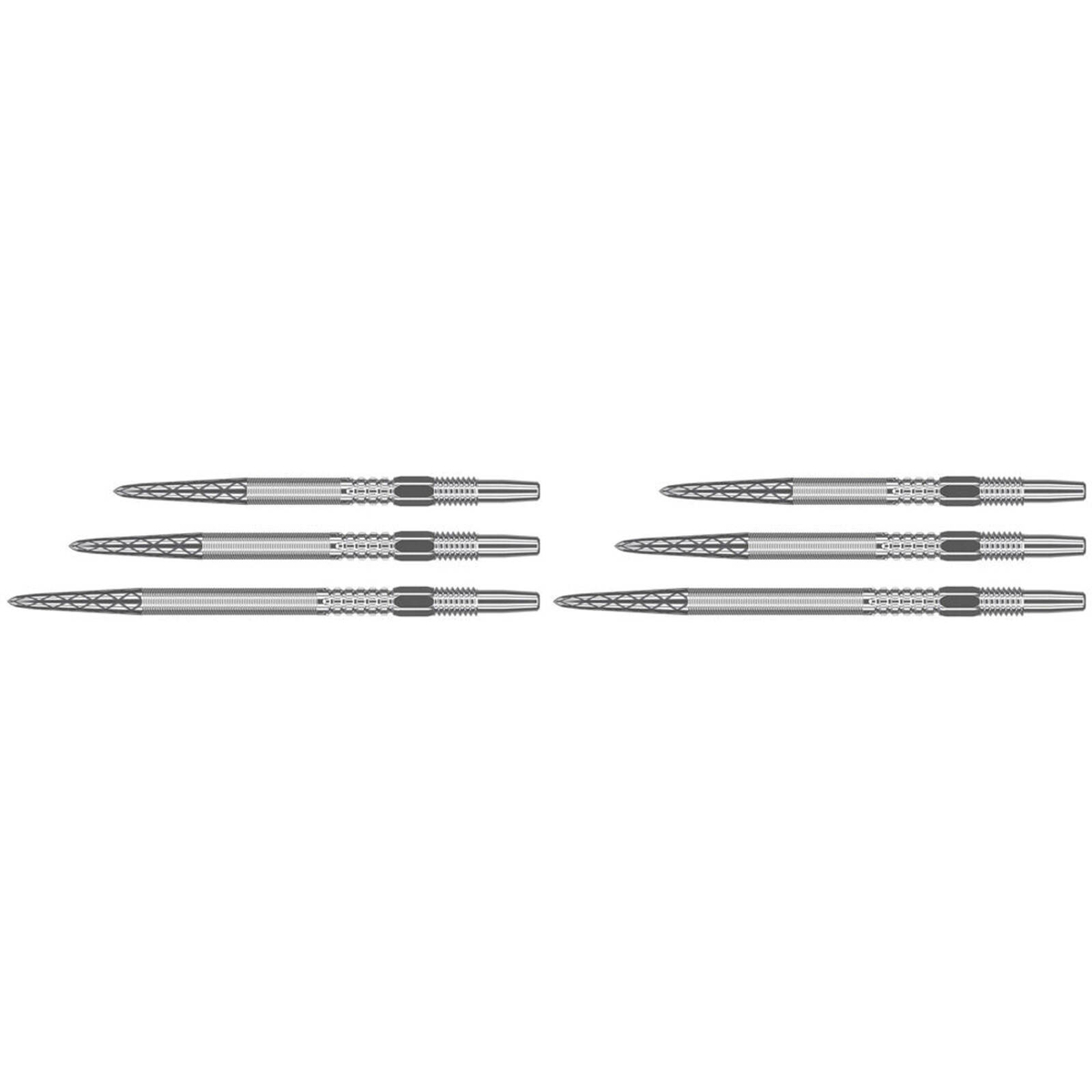 Pointes Swiss Silver DS Target – 30 Mm, Diamant/surge, Utilisées Par Rob Cross