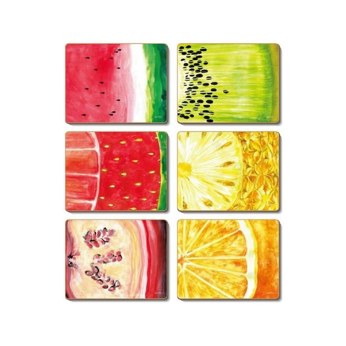 Cinnamon Cork Backed Coasters Set of 6 - Fruit Slice