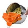 Catzon Silicone Pasta Strainer Heat Resistant Colander-Orange