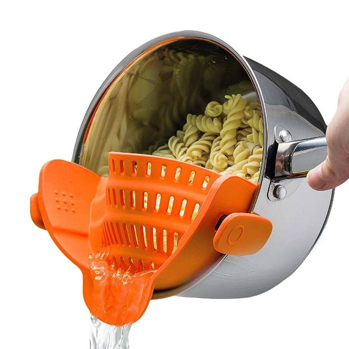 Catzon Silicone Pasta Strainer Heat Resistant Colander-Orange