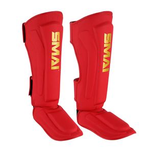 SMAI Gold Series Muay Thai Shin Guards - Red/Gold - XL