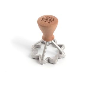 Marcato 7cm Ravioli Wood/Aluminum Stamp Flower Moulder Baking Utensil