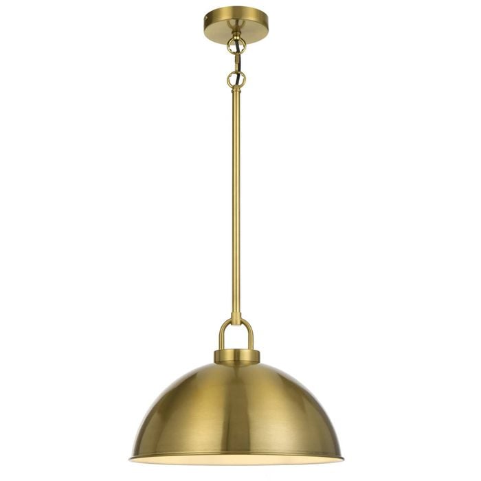 Telbix Emerson Vintage Pendant Hanging Lamp Light Metal Antique Gold Gloss