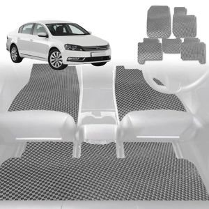 6D Diamond Car Floor Mats for VolksWagen Passat 2015-Current-Full Set-Grey-Outback GT