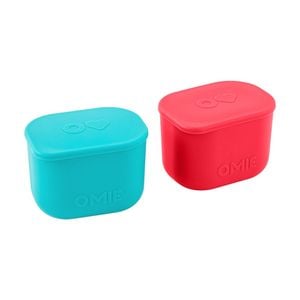 2pc Omie Omiebox Up Silicone Dip Leakproof Containers Set Pink/teal 220ml
