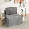 Advwin Armless Sofa Chair Chenille Compressed Sofa Modular Lazy Couch Grey