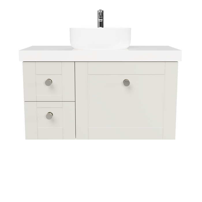 New England Joinery 900mm Diadem Centre Basin Freedom Top Wall Hung Vanity