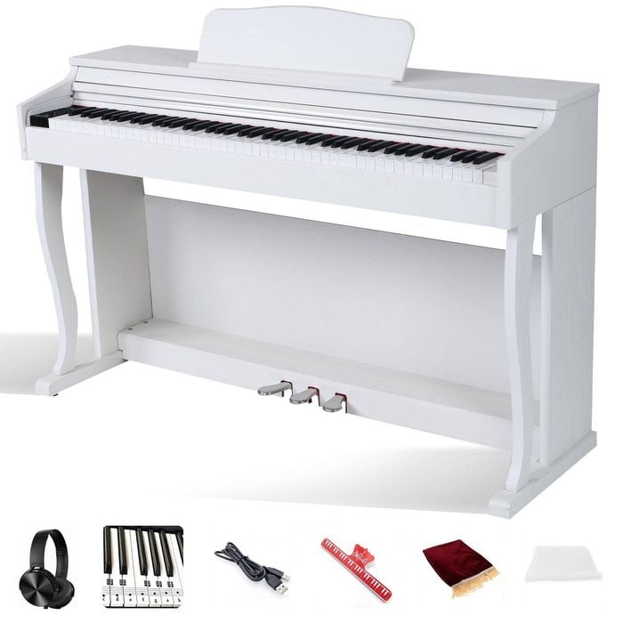 Maestro MDP600WH 88-Key Weighted Hammer Action Digital Piano w/ Sliding Lid & Bluetooth (WHITE) - Bench Sold Separately