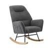 Oikiture Rocking Chair Nursing Armchair Sherpa Accent Chairs Upholstered Grey